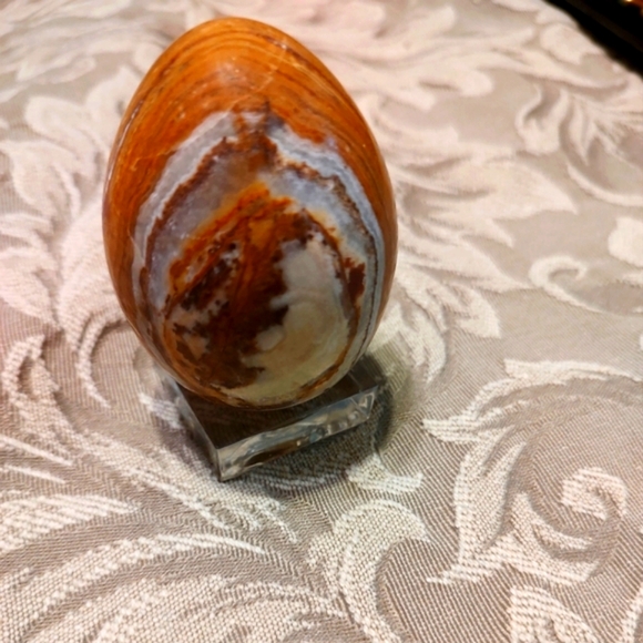 Vintage Other - 🥚Vintage Gorgeous (Reduced-Flawed) Decorative Polished Marble Egg with Stand